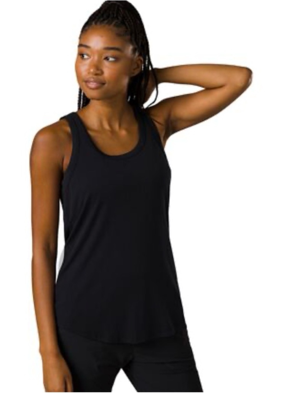 Prana Women's Black Hemp Blend Performance Active Work Out Tank Top